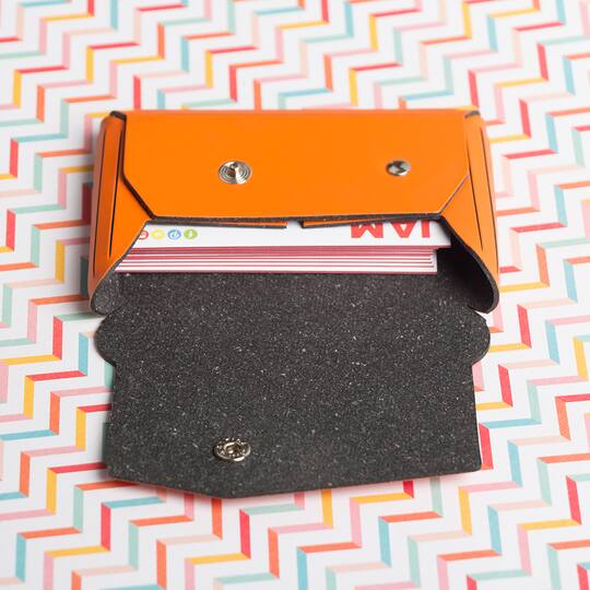 JAM Paper Italian Leather Business Card Holder Case with Angular Flap